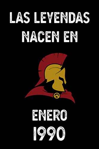 Las leyendas nacen en enero 1990: cuaderno de cumpleaños, regalos de cumpleaños para hombres,...