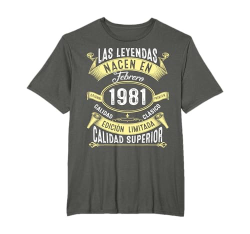 45 Cumpleaños hombre mujer 45 años febrero 1981 regalo Camiseta
