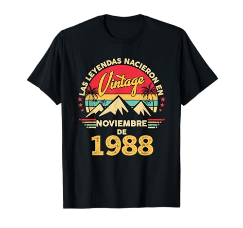 37 Años Cumpleaños Vintage Nacido En Noviembre 1988 Camiseta