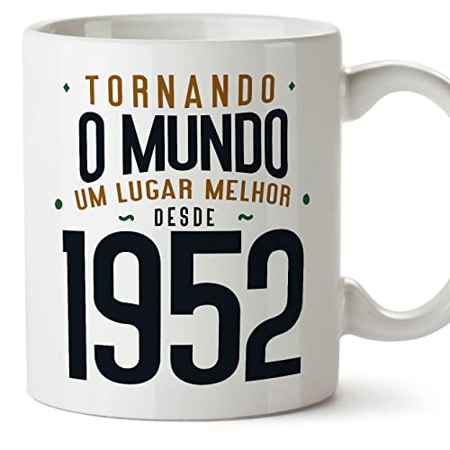 MUGFFINS Tazas 1952 Cumpleaños - En Portugués - Tornando o Mundo um Lugar Melhor - 11 oz / 330 ml...