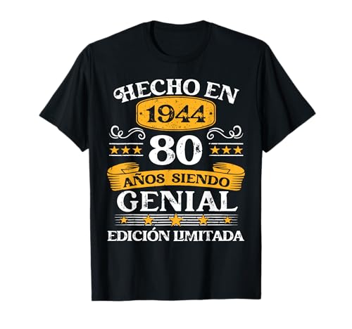 80 Años Cumpleaños Regalo Hombre Hecho En 1944 Hombre 1944 Camiseta
