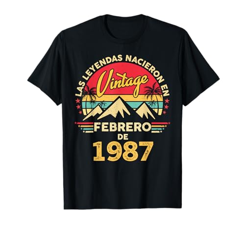 39 años Cumpleaños Vintage Nacido En Febrero 1987 Camiseta