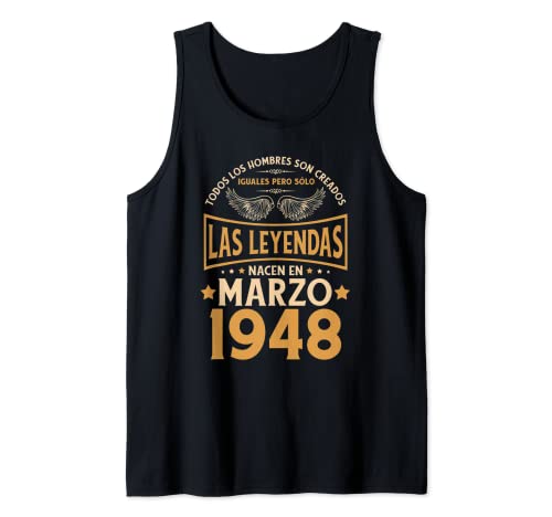 Cumpleaños Hombre Regalos Las Leyendas Marzo 1948 Camiseta sin Mangas