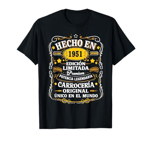 75 Cumpleaños Hombre 75 años Hecho En 1951 Regalos Camiseta