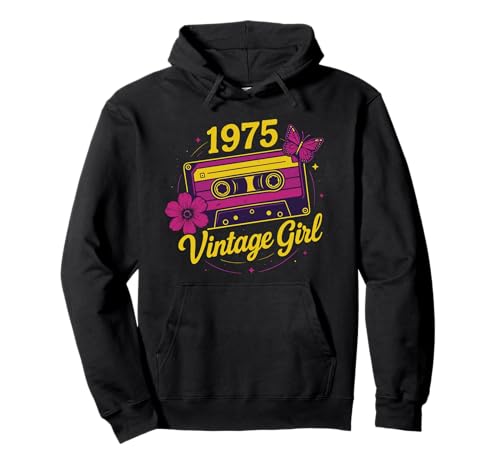 51 años mujer vintage 1975 cumpleaños 51 retro mujer 1975 Sudadera con Capucha