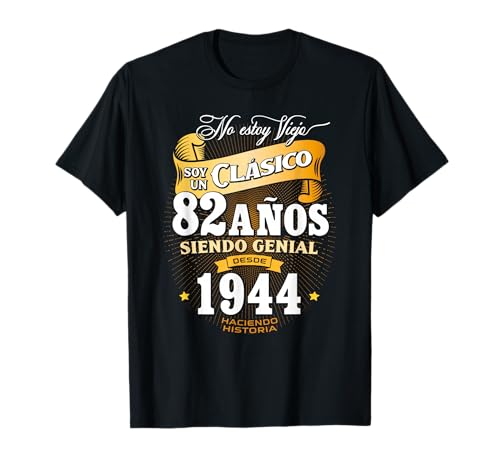 Vintage 82 Cumpleaños Hombres Divertido 1944 82 Cumpleaños Español Camiseta