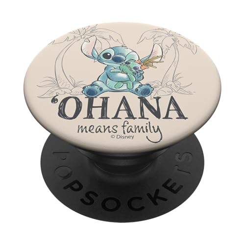 Disney Lilo & Stitch Ohana Means Family Sketch Logo PopSockets PopGrip Adhesivo