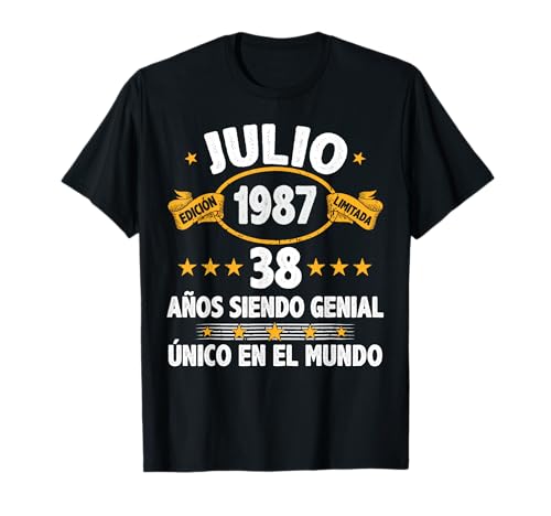 Julio 1987 38 Años Hombre Cumpleaños Regalo Julio 1987 Camiseta