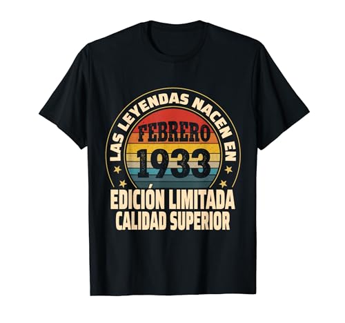 Edición Limitada Febrero 1933 - Cumpleaños 91 Años Camiseta