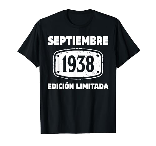 85 Años Cumpleaños 1938 85 Septiembre Edición Limitada Camiseta