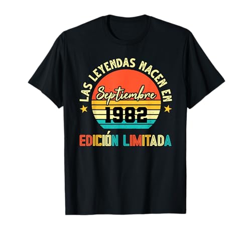 Las Leyendas nacen Septiembre 1982 40 Cumpleaños Hombres Camiseta