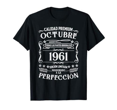 64 cumpleaños Nacido en Octubre de 1961 Vintage 64 años Camiseta