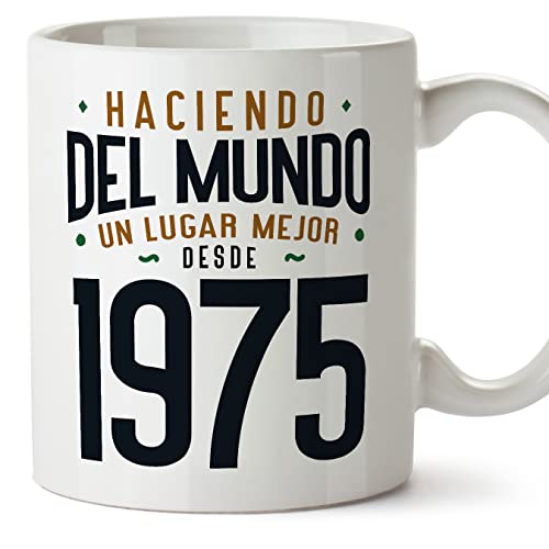 MUGFFINS Tazas 1975 Cumpleaños - En Español - Haciendo del Mundo un Lugar Mejor - 11 oz / 330 ml -...