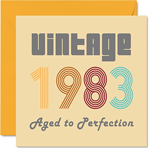 Tarjetas de cumpleaños número 41 para hombres y mujeres, estilo vintage de 1983, envejecidas a la...