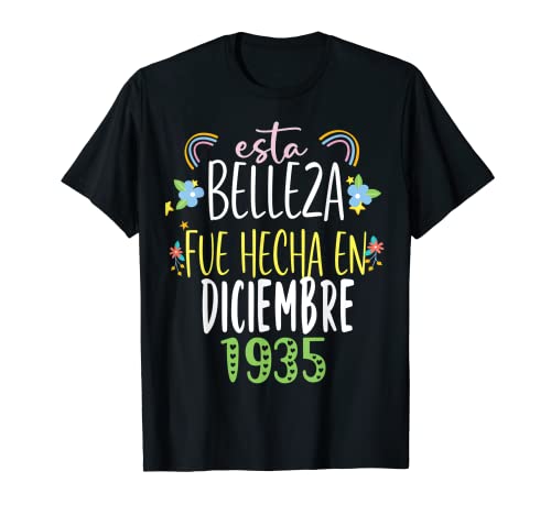 Hecha En diciembre 1935 Mujer Regalo 87 años Cumpleaños Camiseta