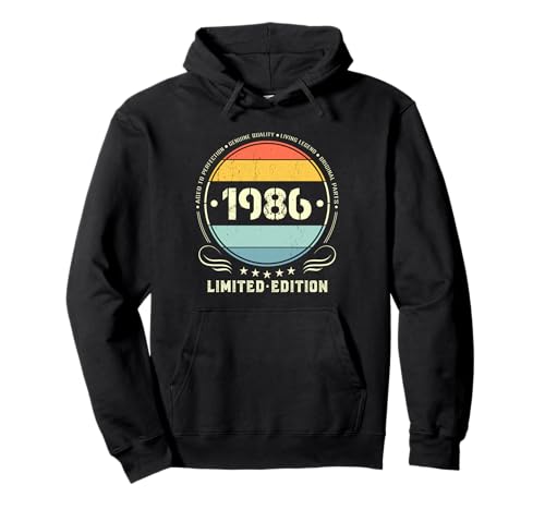 Vintage 1986 Edición limitada 1986 Camisetas de cumpleaños Sudadera con Capucha