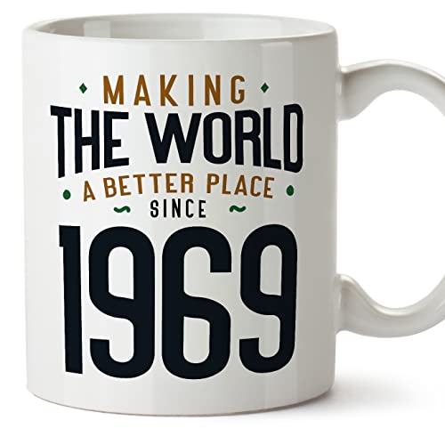 MUGFFINS Tazas 1969 Cumpleaños - En Inglés - Making the World a Better Place - 11 oz / 330 ml -...
