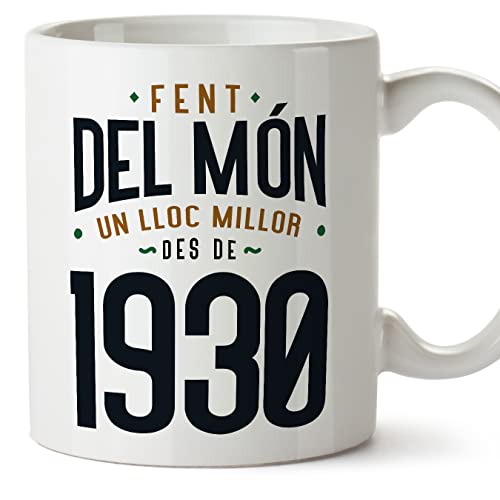 MUGFFINS Tazas 1930 Cumpleaños - En Catalán - Fent del Món un Lloc Millor - 11 oz / 330 ml -...
