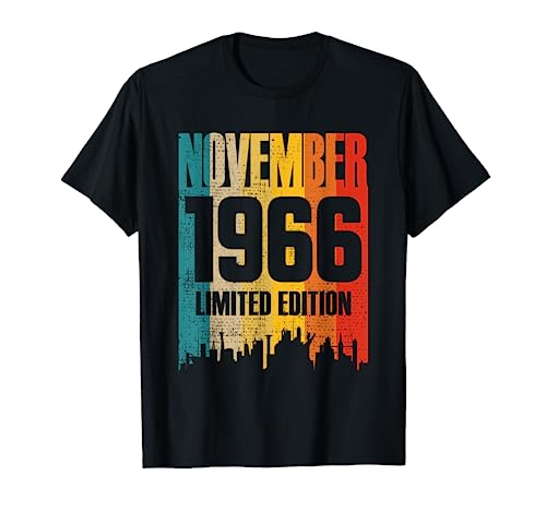 Noviembre 1966 55 Años Cumpleaños Edición Limitada Retro Camiseta