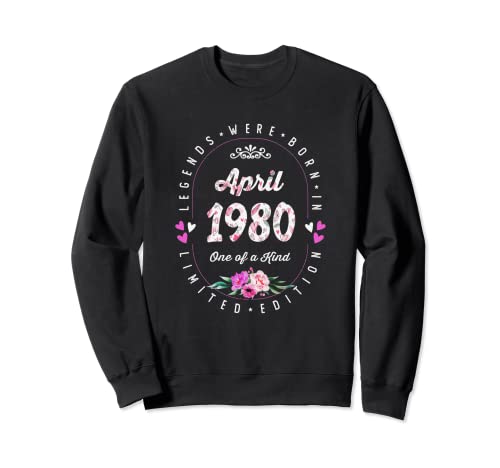 42 años Cumpleaños Las Leyendas nacen en Abril de 1980 Sudadera