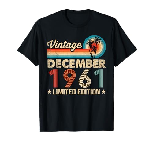60 Años 60 Cumpleaños Vintage Diciembre 1961 Hombres Mujeres Camiseta