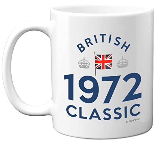 Stuff4 Regalos de cumpleaños número 52 para hombres y mujeres, taza de café clásica británica...