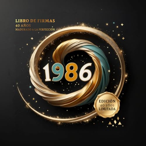 Libro de Firmas de Cumpleaños 40 Años – Edición Limitada con Estilo Retro de los 80