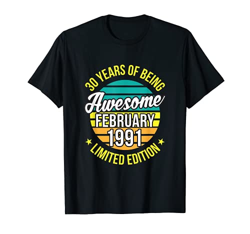 Desde febrero de 1991 impresionante del regalo de cumpleaños Camiseta