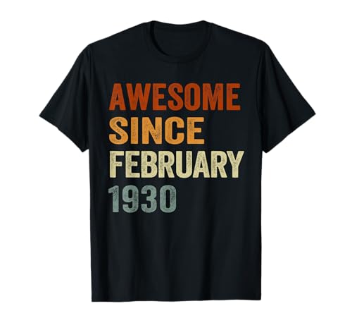 Retro Awesome Desde febrero de 1930 96 años 96 cumpleaños Camiseta