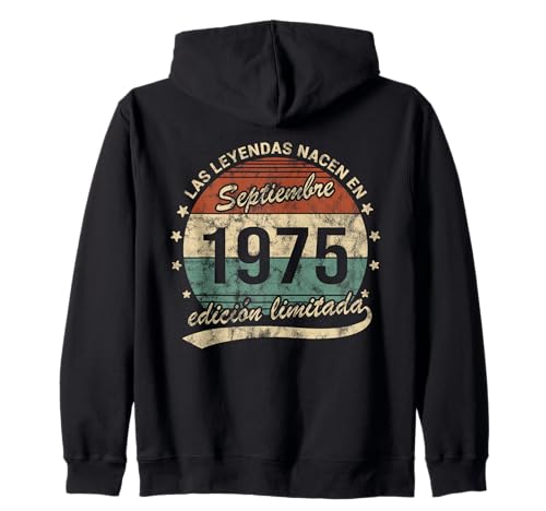 Las Leyendas Nacen En Septiembre 1975 Hombre o Mujer Retro Sudadera con Capucha