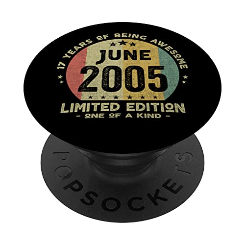 Regalo 17 años Cumpleaños Chico Chica - Junio 2005 PopSockets PopGrip Intercambiable