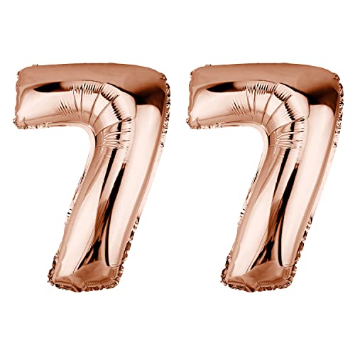 DekoRex Globo de papel de aluminio, color oro rosa, 100 cm, para cumpleaños, fiesta o boda (número...