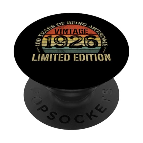 Vintage 1926 Edición Limitada 100 Cumpleaños 100 Años PopSockets PopGrip Adhesivo