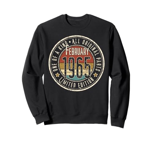 60 Cumpleaños Vintage Febrero 1965 Retro Edición Limitada Sudadera