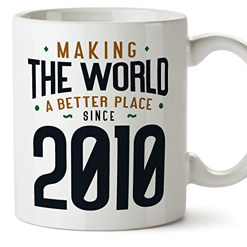 MUGFFINS Tazas 2010 Cumpleaños - En Inglés - Making the World a Better Place - 11 oz / 330 ml -...
