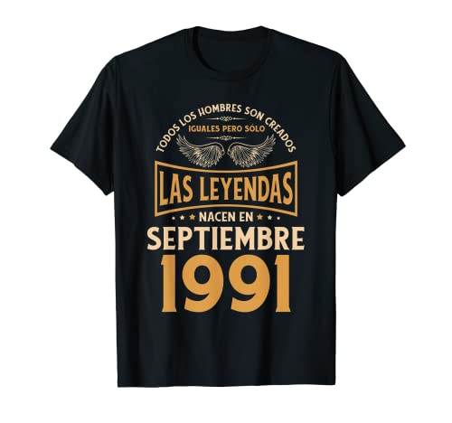 Cumpleaños Hombre Regalos Las Leyendas Septiembre 1991 Camiseta