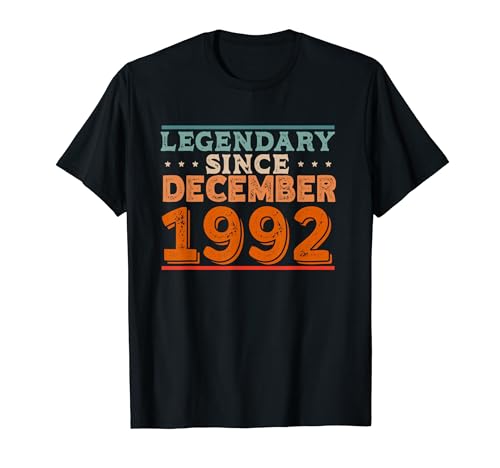 Legendario desde diciembre de 1992 retro vintage fiesta de cumpleaños Camiseta