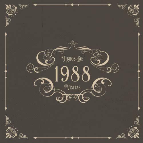 1988 Libros de Visitas: Libros de visitas para fiestas de cumpleaños de estilo vintage para que la...