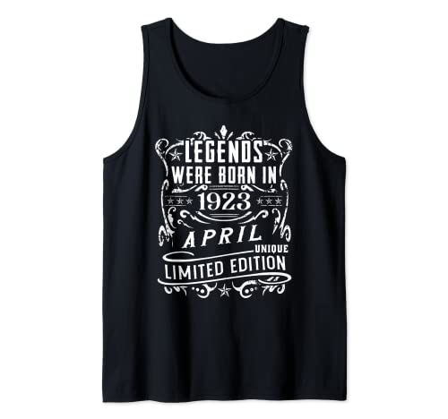Cumpleaños Abril 1923 Edición Limitada Regalo April Camiseta sin Mangas