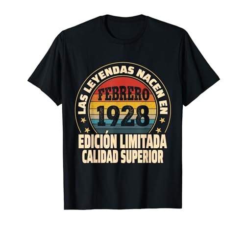 Edición Limitada Febrero 1928 - Cumpleaños 96 Años Camiseta