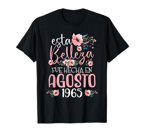 Hecha En Agosto 1965 Mujer Regalo 61 Años Cumpleaños Camiseta