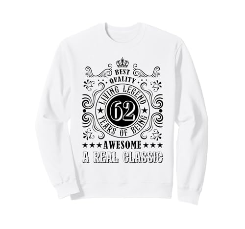 Vintage 62 cumpleaños Mujeres 62 años Regalos 62 cumpleaños Sudadera