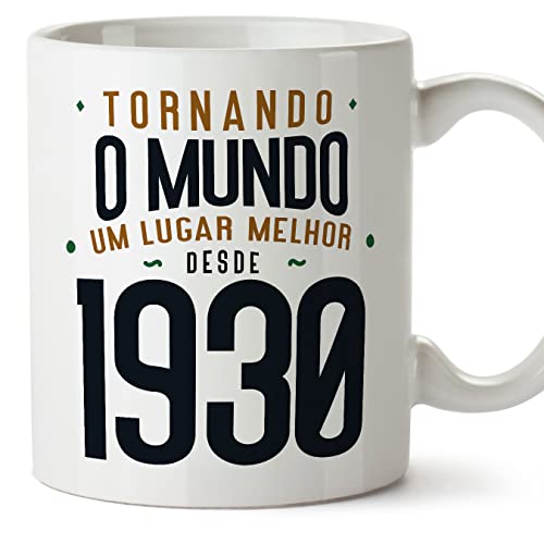 MUGFFINS Tazas 1930 Cumpleaños - En Portugués - Tornando o Mundo um Lugar Melhor - 11 oz / 330 ml...