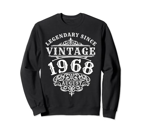 Nacido en agosto de 1968 Leyenda de cumpleaños vintage desde agosto de 1968 Sudadera