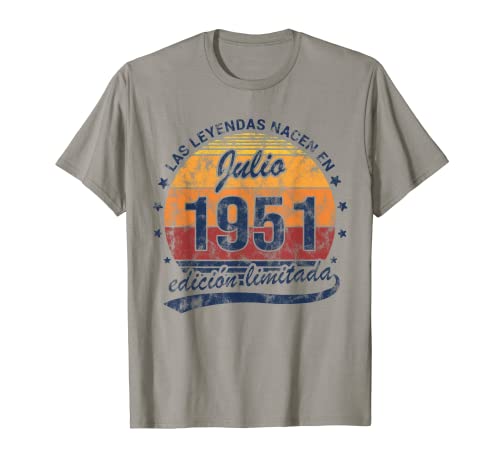 Cumpleaños Leyendas Julio 1951 Hombre Mujer Vintage Camiseta