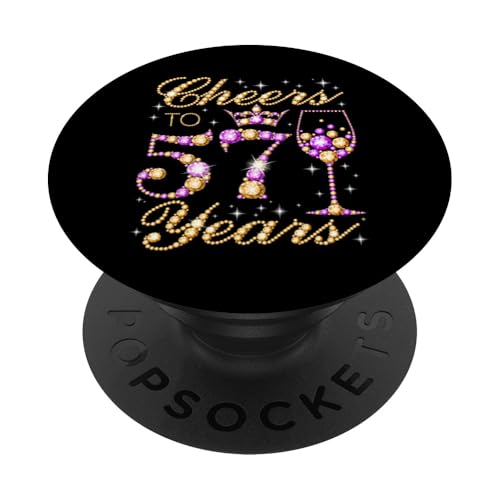 Saludos a la Fiesta de cumpleaños número 57 de la Reina de 57 años PopSockets PopGrip Adhesivo