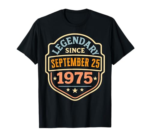 Legendaria Desde Septiembre 25 1975 Impresionante Fiesta de Cumpleaños Camiseta