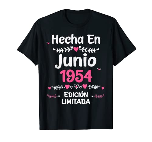 69 Años Regalo de Cumpleaños 1954 Mujer 69 Años Junio Camiseta