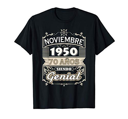 Camiseta Noviembre 1950 70 Años Siendo Genial Cumpleaños 70 Camiseta