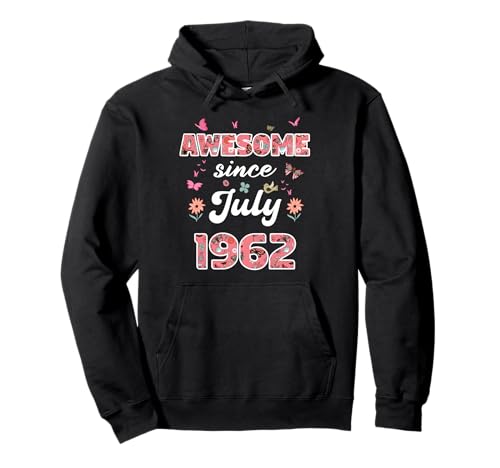 Impresionante Desde Julio 1962 Flores 1962 Julio Cumpleaños Sudadera con Capucha